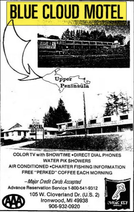 Love Hotels Timberline By OYO Lake Superior (Blue Cloud Motel) - June 1985 Ad (newer photo)